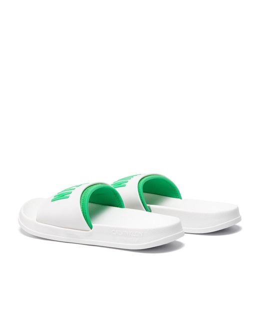 Calvin Klein Green Logo Slippers for men