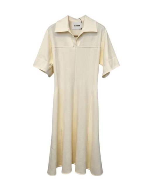 Jil Sander Natural Short Sleeve Dress
