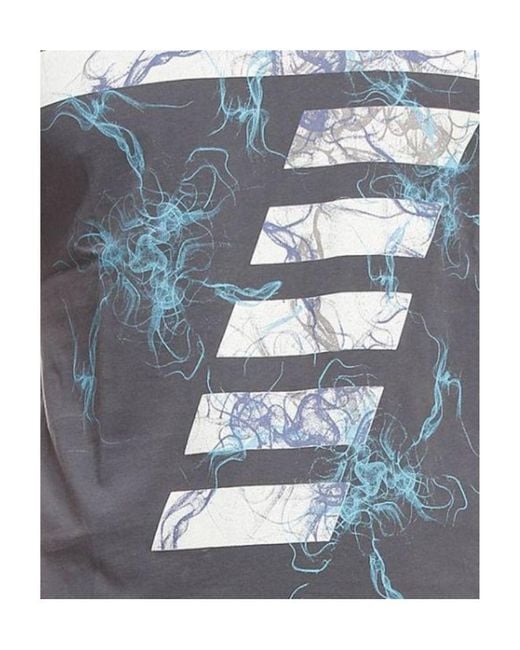 EA7 Gray Dark Logo Round Collar T-Shirt for men