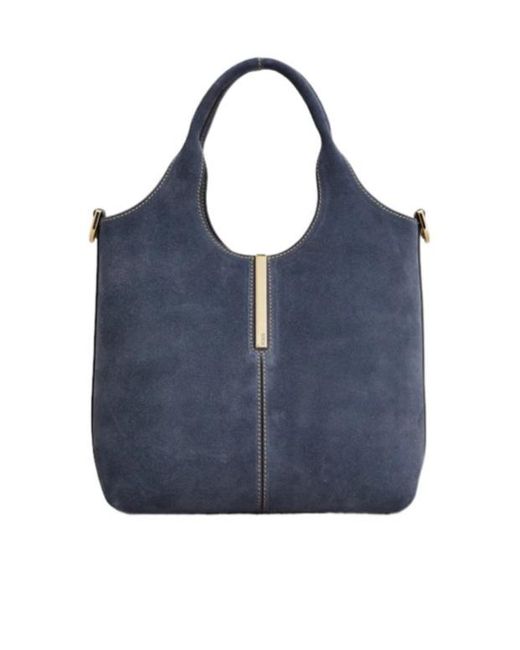 Tod's Blue Mini Suede Shoulder Bag