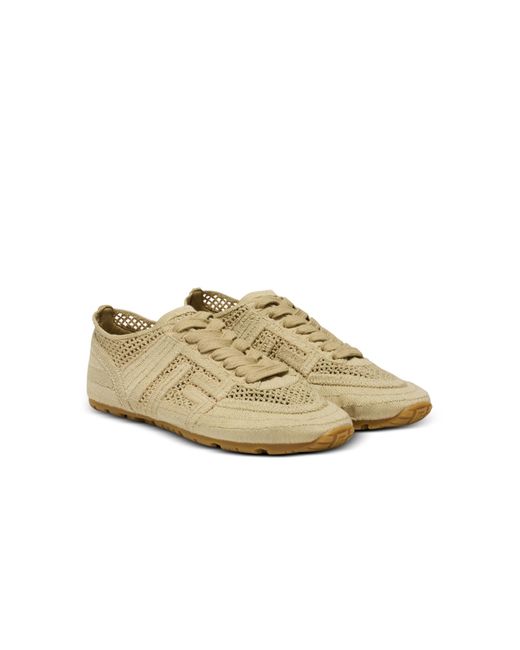 Balmain Brown Racer 45 Macramé Low-Top Sneakers