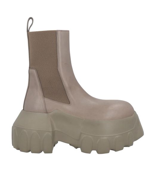 Rick Owens Gray Minimalist Platform Leather Boots