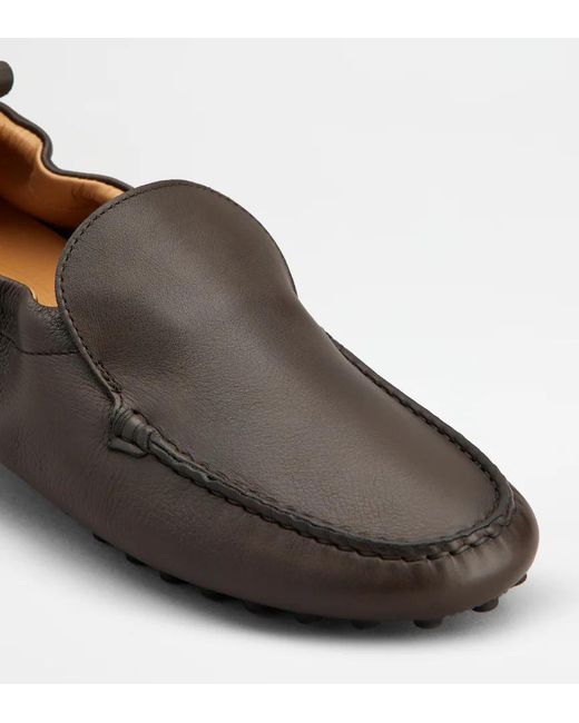 Tod's Brown Round-Toe Loafers
