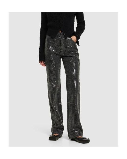 ROTATE BIRGER CHRISTENSEN Black Sequined Pants