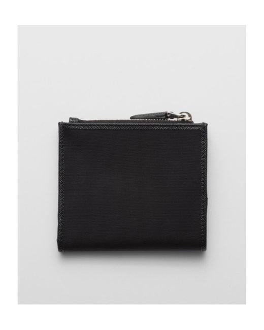 Prada Black Enamel-Triangle Logo Zipped Wallet for men