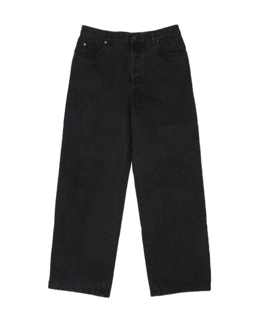 Loewe Black Anagram-Embroidered Jeans for men