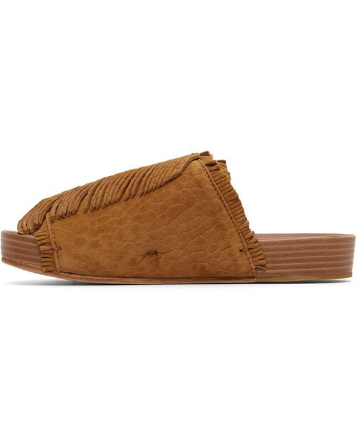 Visvim Brown Christo Shaman Folk Fringe Mules for men