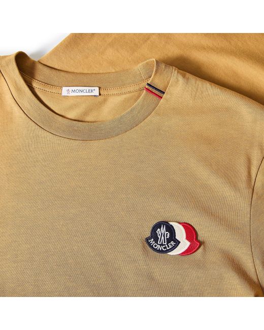 Moncler Natural Printed Logo T-Shirt for men