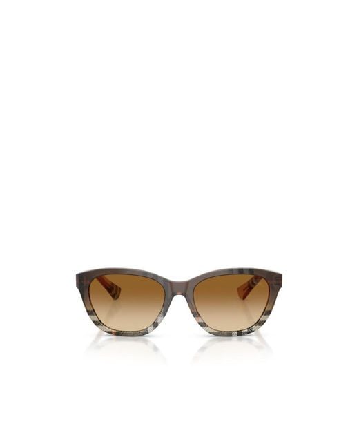 Burberry Metallic Geometric Frame Sunglasses