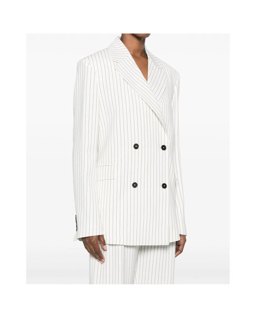 Loulou de Saison White Double-Breasted Jacket