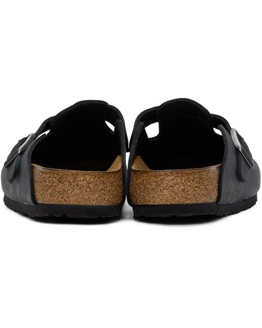 Birkenstock Brown Boston Side Buckle Slippers for men