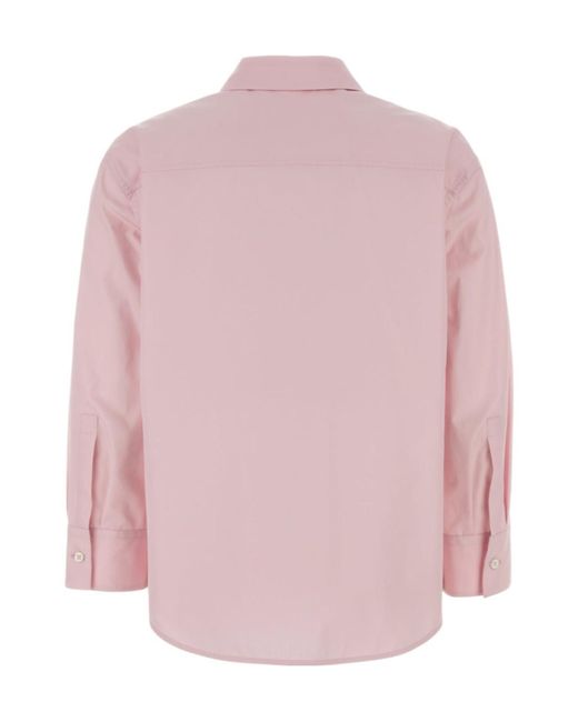 Jil Sander Pink Poplin Buttoned Shirt