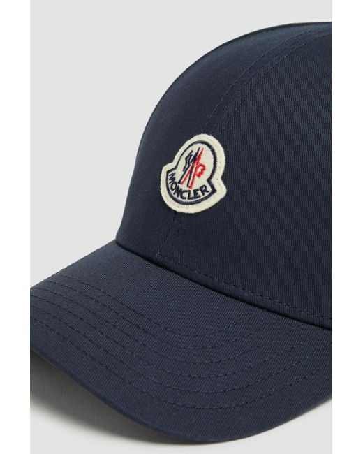 Moncler Blue Logo Patch Curved Peak Baseball Cap for men