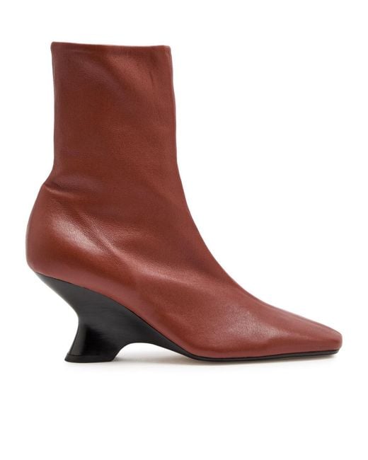 Dries Van Noten Brown Leather Ankle Boots