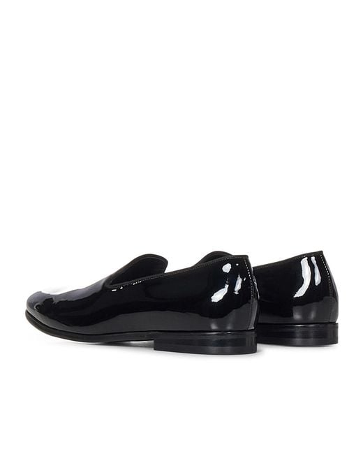 Doucal's Black Patent Leather Loafers for men