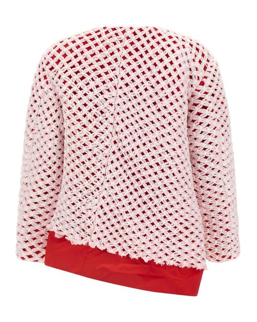 Comme des Garçons Red Tulle Weave Blazer