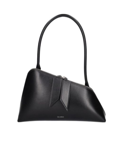 The Attico Black Sunrise Leather Shoulder Bag