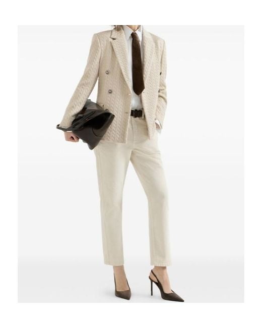 Brunello Cucinelli Natural Belt-Loop Jeans