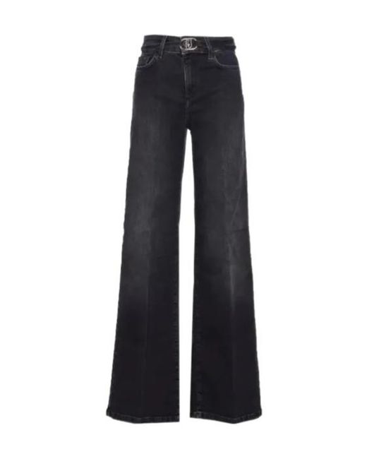 Liu Jo Blue Logo-Belt Jeans