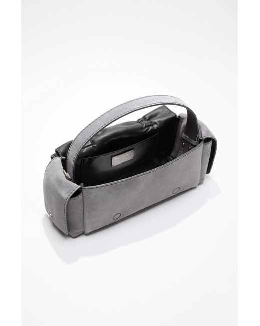 Acne Gray Multipocket Suede Shoulder Bag