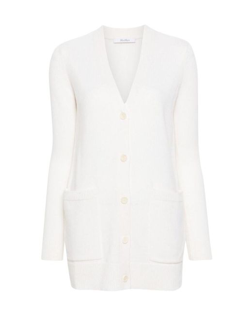 Max Mara White Long-Sleeved Cardigan