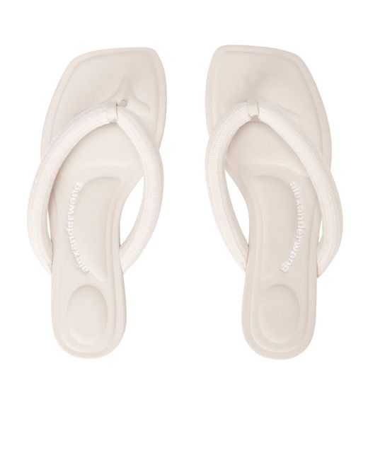 Alexander Wang White Logo-Print Flip-Flops