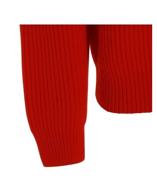 Jil Sander Red Half-Zipped Knitted Jumper for men