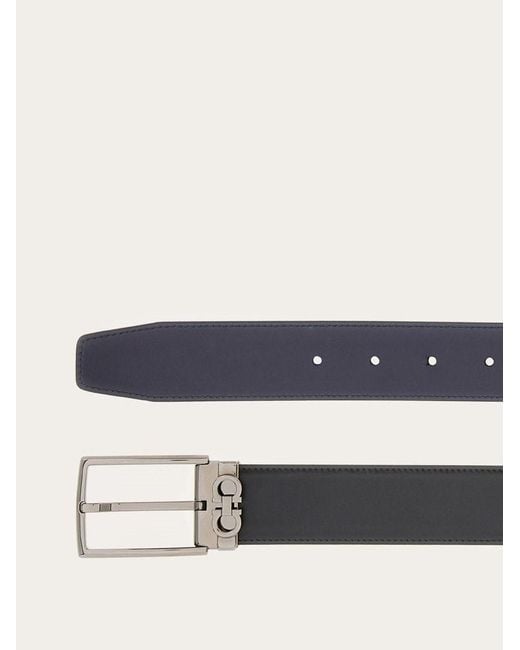 Ferragamo White Logo Belt for men