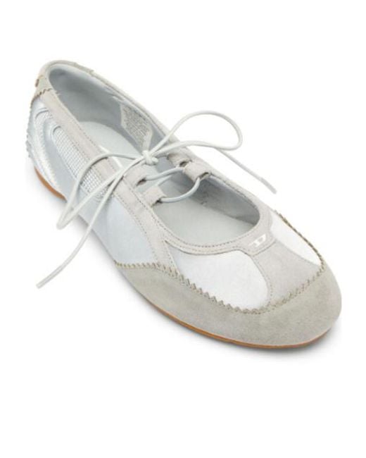 DIESEL White D-Mile Ballet Flats