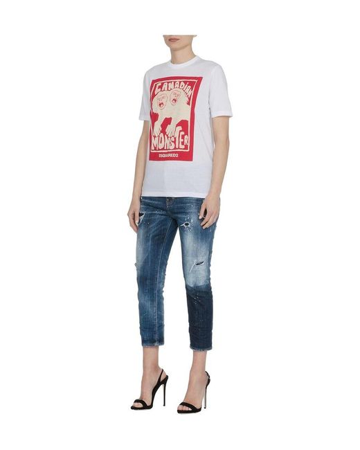 DSquared² White Logo Details T-Shirt