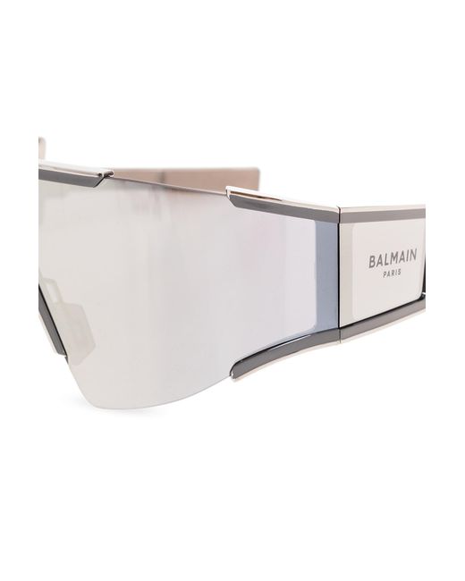 Balmain White Eyewear Oversized Frame Sunglasses for men