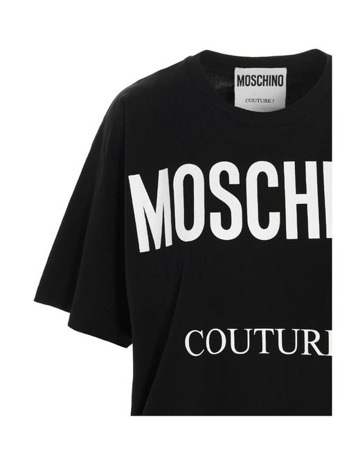 Moschino Black Round-Necked Logo T-Shirt