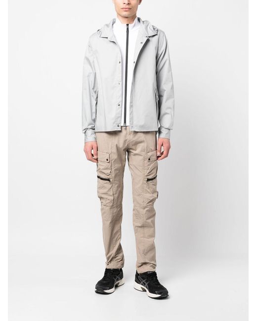 C P Company White Hooded Cotton Shirt Jacket for men