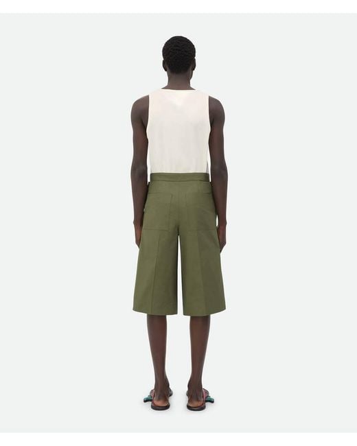 Bottega Veneta Green Compact Cotton Shorts for men