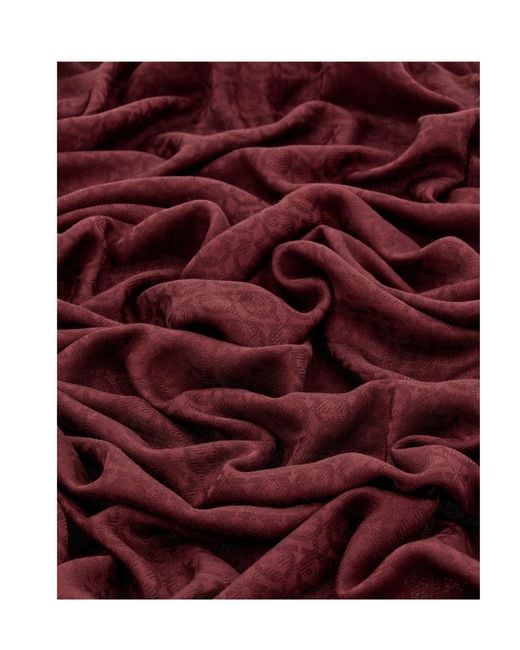 Ferragamo Purple Ferragamo Logo Patch Fringed Scarf