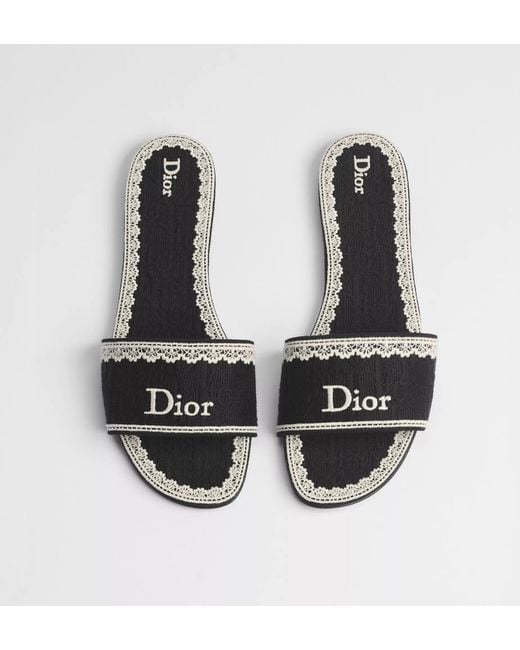 Dior Black Dentelle Slide
