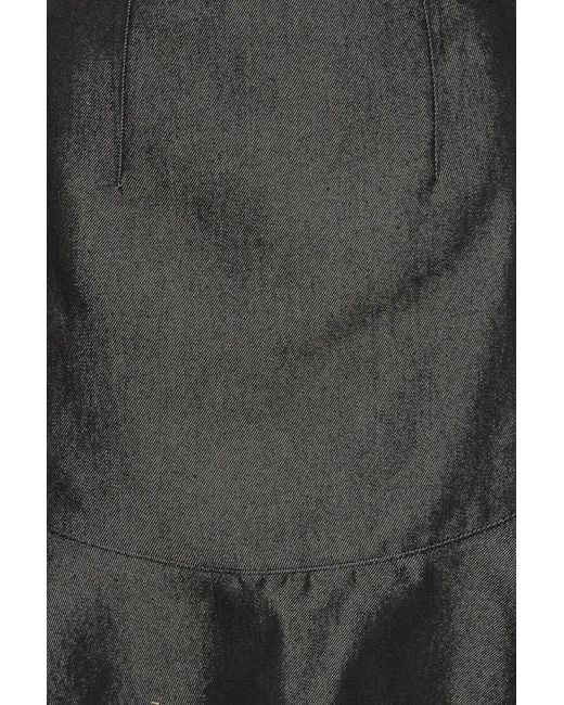 ROTATE BIRGER CHRISTENSEN Black Ruffle-Denim Mini Skirt