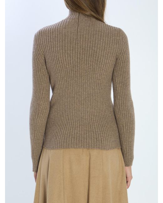 Max Mara Brown Aral High-Neck Jumper