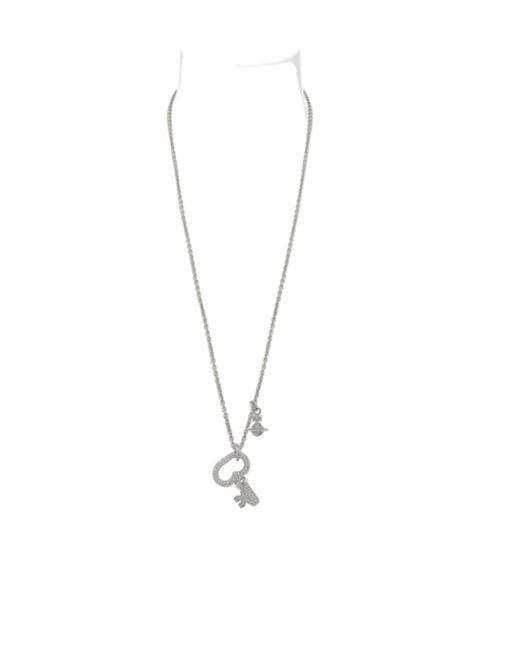 Vivienne Westwood White Ovidia Key Pendant Necklace