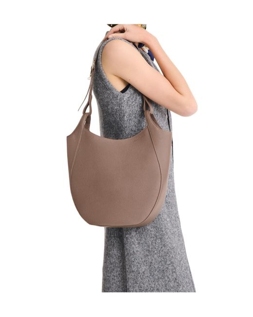 Longchamp Brown Le Foulonné Hobo L Leather Shoulder Bag