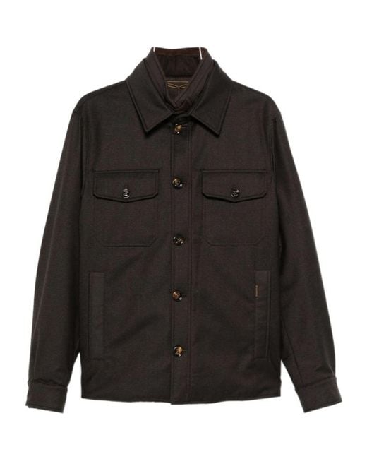 Moorer Black Long-Sleeved Casual Jacket for men