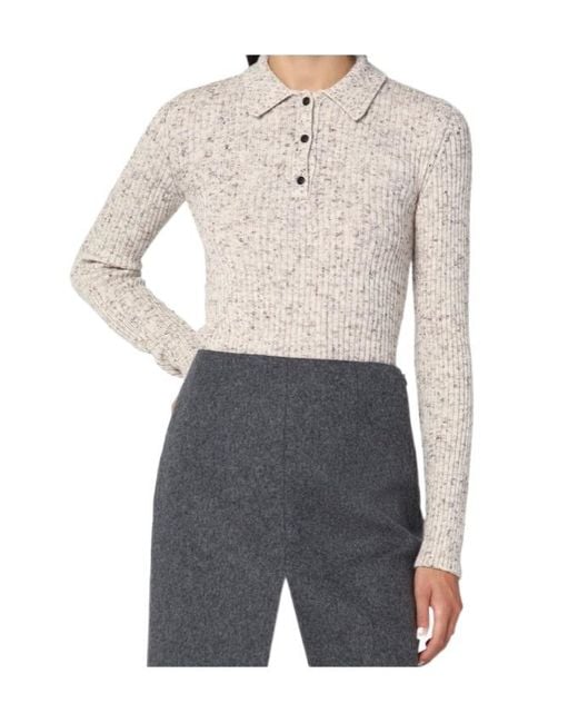 Prada Gray Long-Sleeved Polo Jumper
