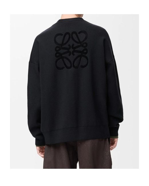 Loewe Blue V-Neck Knitted Cardigan for men
