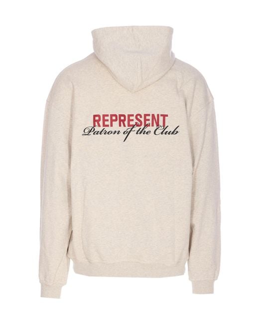 Represent White Patron Of The Club Hoodie for men