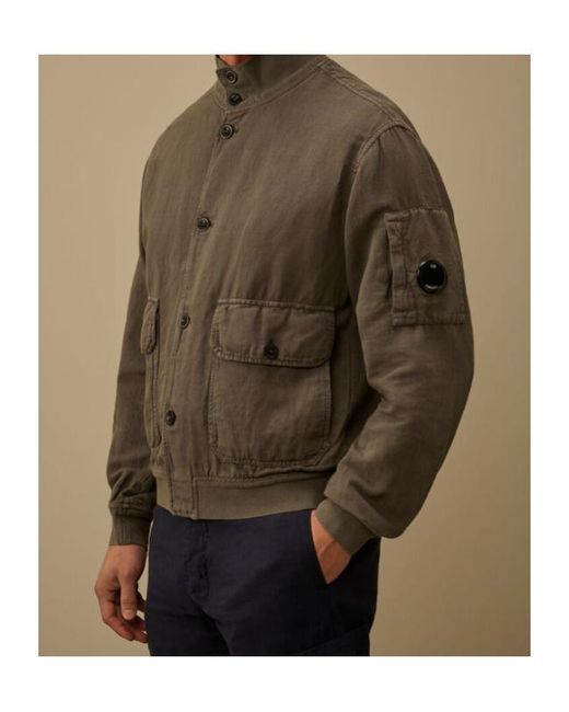 C P Company Green Lens-Detail Pocketed Jacket for men