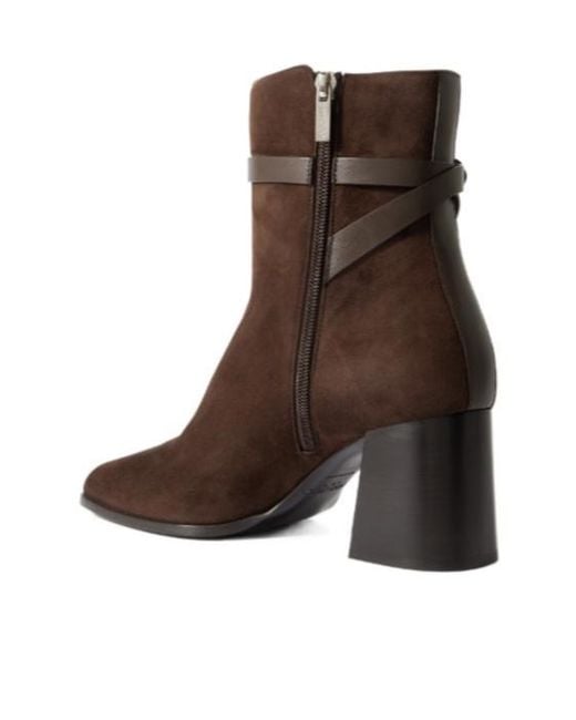 Jimmy Choo Brown Leather Trim Ankle Boots