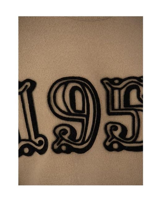 Max Mara Brown Logo Round Neck Sweater