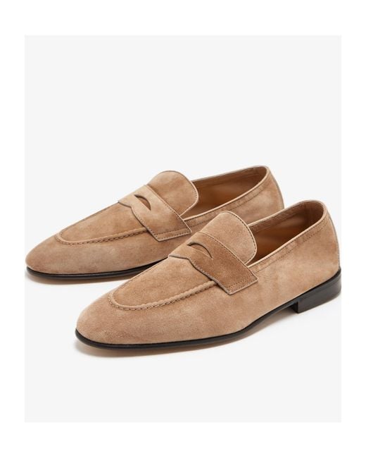 Brunello Cucinelli Brown Almond Toe Slip-On Loafers for men
