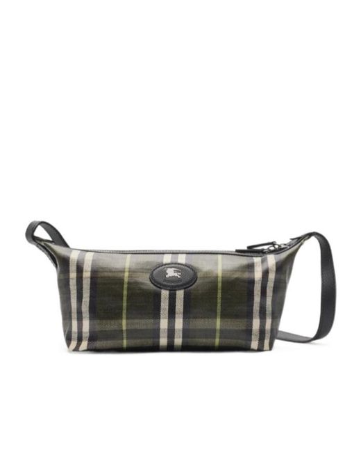 Burberry Gray Logo-Patch Shoulder Bag for men