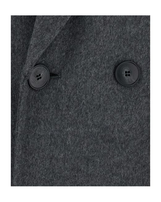 Victoria Beckham Black Double-Breasted Long Coat